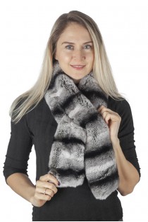 Rex chinchilla fur scarf - fur on both sides